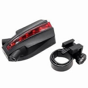 2 Laser + 5 Led Arrière Vélo Arrière Feu Logo Faisceau Avertissement De Sécurité Lampe Rouge - Neuf