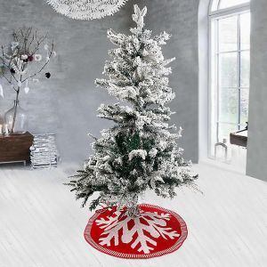 D&eacute;coration de No&euml;l charmante pour la maison, jupe de sapin de No&euml;l &agrave; motif floral &eacute;cossais raffin&eacute;, grand format, tissu de haute qualit&eacute;, multicolore, convient aux sapins de 60 &agrave; 120 cm. - Neuf