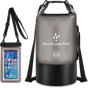 Kalanka-Sac Étanche De 20 L Avec Dessus Enroulable Pour Garder Votre Équipement Au Sec Avec Sac Pour Téléphone Portable Pour Kayak, Bateau, Excursion, Canoë, Rafting, Natation, Snowboard, Camping Et - Neuf