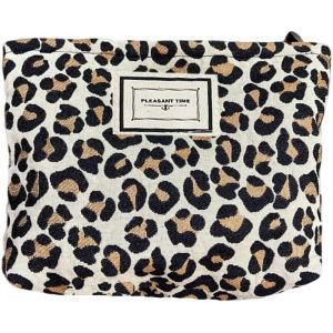 nzqaf-Trousse de maquillage portable de voyage pour femme,Grand capacité,Tendance et décontracté,trousse de toilette,valise esthetique,Kulturbeutel (Motif léopard rose) - Neuf