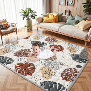 Tapis D'eveil Bebe &Eacute;paissi Tapis De Jeux Bebe: Tapis De Motricit&eacute; - Antid&eacute;rapant Lavable En Machine Pliable Tapis Sol Bebe De Jeu Pour Parc (127 * 127cm) - Neuf