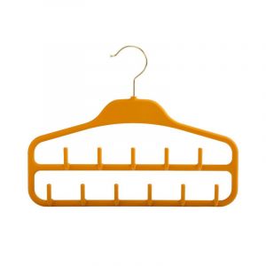 Porte-ceinture pour placard, organiseur de ceinture robuste avec pivot à 360 degrés, 11 grands crochets de ceinture robustes, rangement de ceinture caoutchouté antidérapant, jaune - Neuf