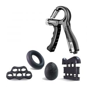 5 Pcs Main Et L'avant-Bras De Poignée Renforçateur Ensemble Avec Réglage De La Force De Préhension, Doigt Durcisseurs, Doigt Expander, L'exercice De L'anneau, Balle Anti-Stress - Neuf