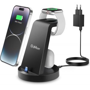 Chargeur Induction, 3 En 1 Chargeur Sans Fil Pour Iphone 14 13 12 11/Pro/Pro Max/Mini/Xs/Xr/8/7/6, Station De Charge Pour Apple Watch Ultra/8/7/6/Se/5/4/3/2, Airpods Pro/3/2/1 - Neuf