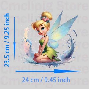 Dessin Animé Disney Fée Clochette Impression Pour Vêtements Fer Sur Patchs Applique Pour Vêtements Flex Fusible Transfert Vinyle Autocollants.Est-21g. - Neuf