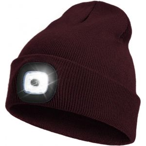 Bonnet Rechargeable &Agrave; Led - Cadeau Id&eacute;al Pour Papa &Agrave; No&euml;l - Bonnet De Remplissage Avec Lampe Frontale Mains Libres - Unisexe - Bonnet D'Hiver Chaud En Tricot - Neuf
