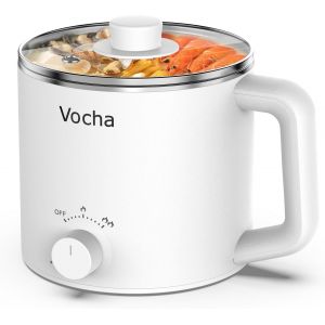 SUBZONAL-Marmite &eacute;lectrique,1.6 l,Cuiseur rapide &agrave; nouilles,Multifonction,Parfait pour la soupe, le ramen, les p&acirc;tes, les flocons d'avoine, les ?ufs,Double puissance - Blanc - Neuf