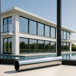Kalanka-® Film De Protection Solaire Pour Fenêtre Intérieure, 44,5 X 200 Cm, Film De Fenêtre, Protection Solaire De L'intérieur, Transparent, Opaque, Brise-Vue, Statique - Neuf