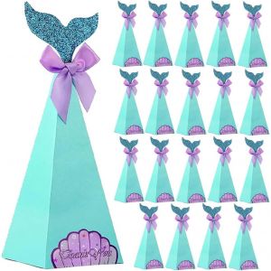 Lot 20 Forme Boîtes Cadeau Fête Sirène Fournitures Fête Sirène, Décorations Fêtes D'anniversaire, Douche Bébé, Mariage Décoration Pour Enfants Filles - Neuf
