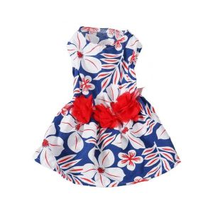 Robe Élégante À Fleurs Pour Chien De Petite Race - Tenue De Princesse Mignonne Et Confortable Pour Chiens Et Chats, Parfaite Pour Toutes Les Occasions - Neuf