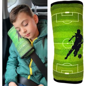 ERYI-Dino Oreiller De Voiture Pour Enfants - Lavable En Machine - Doudou Doux - Oreiller De Ceinture De Voiture De Haute Qualité, Housse De Ceinture (Football) - Neuf