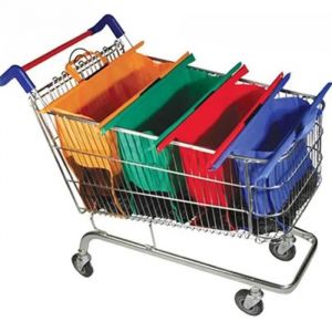 4Pcs shopping de chariot de sacs Foldable Reusable Eco Supermarket Trolley bag - Neuf