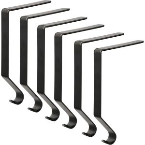 6pcs Noir de No&euml;l Chaussette Titulaire M&eacute;tal Manteau de Stockage Crochet Crochet Chemin&eacute;e - Neuf