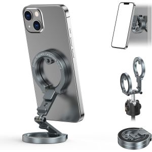 SJZG-Camologeek Mg-02 Plus Double Support Magn&eacute;tique En Aluminium Avec Sabot Froid 1/4"" Id&eacute;al Pour Salle De Sport Et Voyage, Compatible Avec Les Iphone 16 15 14 13 12 Pro Max Plus - Neuf