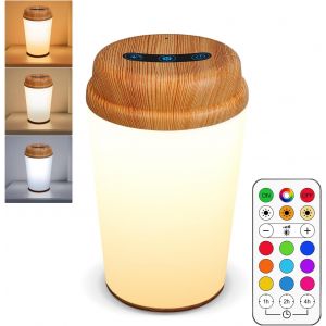 Lampe de Chevet Dimmable Veilleuse LED,Multicolore RGB Lampe de Table Sans Fil,Télécommand Minutage Veilleuse Enfant USB Rechargeable,pour Chambre à Coucher Salon Camping - Neuf
