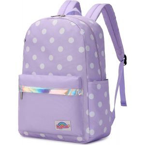 CHECARZHN--NO1-Sac À Dos En Toile À Pois - Moderne Et Élégant - Léger - Pour Femme Et Fille, Violet - 819, L - Neuf
