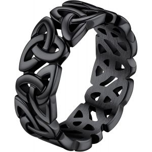 Trahoo-Bague Triquetra Homme Femme,Anneau Bande Celtique Celte Taille 54-72,Bijoux Fantaisie Cadeau Noel Anniversaire Pour Femmes Enfant Filles - Neuf