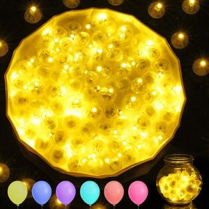 120pcs Mini LED Ballons Lumineux, Rond Lampes Lumineuses F&ecirc;te Constamment Allum&eacute;e, et &Eacute;tanches pour Anniversaire, Mariage, F&ecirc;tes, Halloween, No&euml;l D&eacute;coration (Blanc Chaud) - Neuf