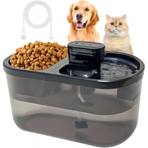 Fontaine À Eau Pour Chat - Sans Fil - Avec Détecteur De Mouvement - Grande Capacité - 4,5 L - Pompe À Eau Silencieuse - Noir - Neuf