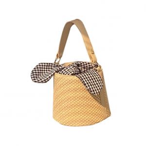 Sac seau Embrayages pour les Femmes, tissu de Paille de Fourre-tout &agrave; Poign&eacute;e, Vacances d'&Eacute;t&eacute; Messenger Sac &agrave; main, Ext&eacute;rieur &Eacute;l&eacute;gant Sac &agrave; main - Neuf