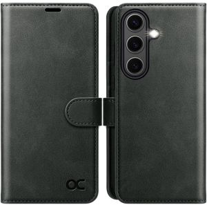 JGD-Coque pour Samsung Galaxy S25 FE: Housse en Cuir PU avec Fentes Cartes, Blocage RFID, Support Int&eacute;gr&eacute; et Protection Antichoc Etui Portefeuille pour Samsung Galaxy S25FE - Noir Gris - Neuf