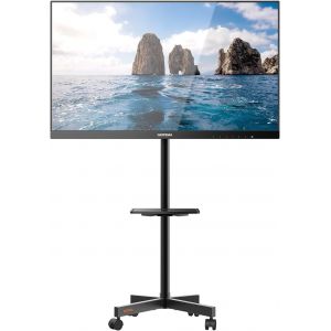 MEVRONISSHOP-GB3001, Meuble TV Universel sur Pied, Support TV sur roulettes pour t&eacute;l&eacute;viseurs LCD/LED jusqu'&agrave; 65 Pouces, Capacit&eacute; de Charge maximale 40 kg, VESA Max. 400 x 400 mm - Neuf