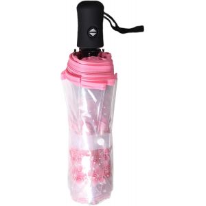 Parapluie Transparent Pour Les Femmes,Parapluie De Pliage Transparent En Fleur En Fleur De Cerisier,Parapluie Parapluie Pli - Neuf