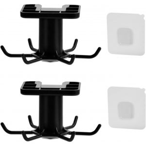 Eryi-360°Cuisine Supports Rotatifs,2 Pièces Porte Ustensiles Cuisine Barre Cuisine Ustensile Upport Ustensiles Cuisine Avec 6 Crochets Auto-Adhésif Porte Ustensiles Pour Cuisine, Bains, Maison - Neuf