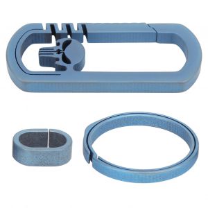 Porte-Cles En Alliage De Titane Pour Homme, Boucle De Ceinture, Mousqueton D'exterieur, Boucle De Suspension, Porte-Cles Bleu - Neuf