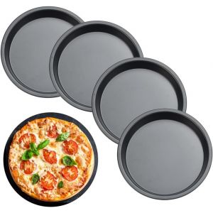 Tianyi-Lot De 4 Moule &Agrave; Tarte, Diam&egrave;tre 15 Cm Moule &Agrave; Quiche, Moule &Agrave; Tarte Ronde En Acier Au Carbone, Plat &Agrave; Tarte Pour Four Anti-Adh&eacute;sif, Moule &Agrave; Pizza Pour Dessert Quiche G&acirc;teau P&acirc;tisserie - Neuf