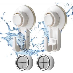 Lot de 4 Crochet Adhesif Mural, Crochet Ventouse Mural Puissante, Porte Torchons, Aucun Per&ccedil;age Requis, Accroche Serviette Salle De Bain, pour Salle de Bain,Cuisine et Maison - Neuf