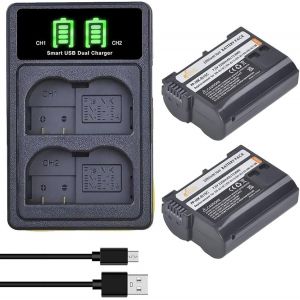 EN-EL15C EN-EL15 Batterie et Double Chargeur LED pour Nikon Z5 Z6 Z7 Z6II Z7II D780 D850 D7500 D500 D600 D610 D750 D800 D810 D7100 D7200 Cam&eacute;ra - Neuf