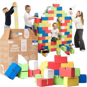 Taille Xxl 200 Briques Geantes En Carton Color&eacute;s Empilables & Embo&icirc;tables | Gros Bloc De Construction Enfant Robustes, Faciles &Agrave; Assembler | Jeux De Construction Enfant Cr&eacute;atifs & &Eacute;ducatifs - Neuf