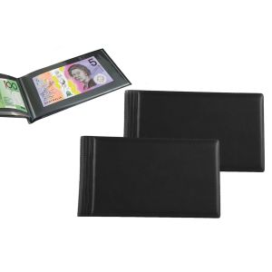 Lot de 2 albums &agrave; billets de banque &agrave; 20 compartiments, porte-billets et collection - Neuf