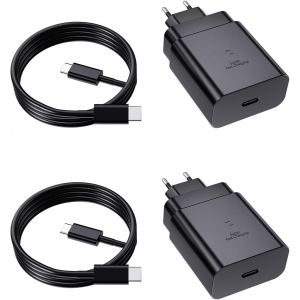 KALANKA-45W Chargeur USB C Rapide 2 Pack pour Samsung Galaxy S25 Ultra/S25+/S25/S24 Ultra/S24+/S24/S23 Ultra/S23/S22/S21, A56 A55 A54 A36 A16, Note 20 10, Tab S10 S9 S8, Rapide Type C Adapteur avec 1 - Neuf