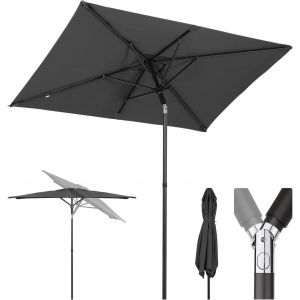 Checarzhn--No1-Parasol Rectangulaire Pour Balcon, Terrasse Et Jardin, 200 × 125 Cm, Résistant Au Vent Et Inclinable Upf 50+ - Neuf