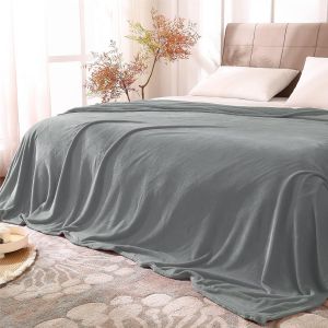 Kyaoayo-Grande Couverture Polaire Gr Pour Lit King Size Et Canapé - Couverture Pelucheuse Confortable - Super Douce Et C - Pour L'automne Et L'hiver - 270 X 230 Cm - Neuf