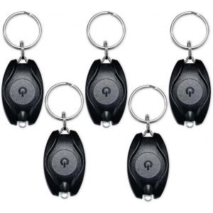 Lot De 5 Mini Lampe Porte Cl&eacute;s, Porte-Cl&eacute; De Poche Avec Lumi&egrave;re Led Portable Ultra Lumineux Batterie Aliment&eacute;e Torche Pour L'ext&eacute;rieur Camping F&ecirc;te Randonn&eacute;e Eclairage D'urgence - Neuf