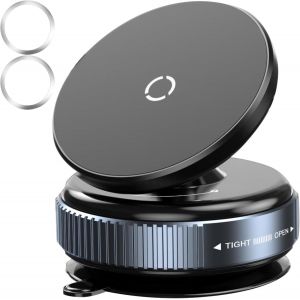JGD-Support T&eacute;l&eacute;phone Voiture Magn&eacute;tique pour MagSafe, Support Magn&eacute;tique T&eacute;l&eacute;phone Voiture 360&deg;, Ventouse Puissante pour Pare-brise/Miroir, Support T&eacute;l&eacute;phone Voiture pour MagSafe iPhone 17 16 15 14 - Neuf