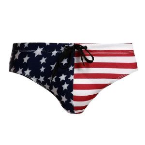 Maillot De Bain Respirant Et Extensible Pour Homme, Motif Drapeau Americain, Lavable, Ideal Pour Les Sports Nautiques - Neuf