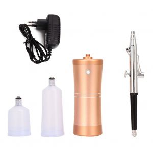 Kit de compresseur d'air avec pulverisateur d'oxygene et aerographe hydratant pour le visage (Or, Etats-Unis) - Neuf