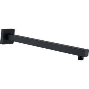 KAL-Bras De Douche Carré Avec Bride, En Acier Inoxydable Massif, 40 Cm, Extension De Pommeau De Douche, Montage Mural, Pour Salle De Bain Fixe (Noir Mat) - Neuf