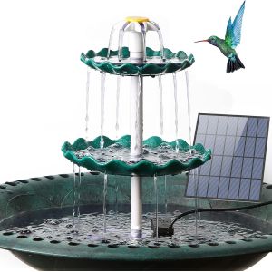meimie-Fontaine Solaire Exterieure De Jardin,Bain D'O Aux,Avec Fontaine Solaire De 3,5 W,Pour L'Extérieur,Bain D'O Aux Et Fontaine Solaire Diy Amovible Et Adaptée Pour(Green) - Neuf