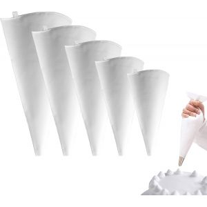 Kalanka-5 Pi&egrave;ces Poche A Douille Patisserie, 25/30/35/40/45cm Poche A Douille Reutilisable, Poche &Agrave; Douille Patisserie En Coton Professionnels, Piping Bag Pour D&eacute;corer Des G&acirc;teaux Et Des Desserts - Neuf