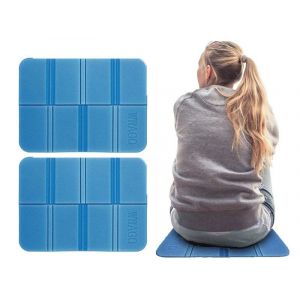 Lot De 2 Coussins De Si&egrave;ge Pliables En Mousse Pour Voyage Et Camping En Plein Air - Bleu - Neuf