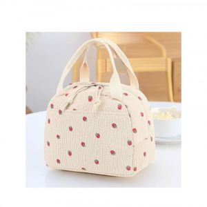 Sac Isotherme Repas Pour Homme Femme Enfant - AQSACOKIYA - Lunch Box Isotherme, D&eacute;Jeuner Pour Le Travail, Pour Bureau Pique-Nique - Beige Fraise - Neuf