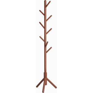 Portemanteau en Bois, Portant &agrave; V&ecirc;tements avec 8 Crochets, Portemanteau sur Pieds, Assemblage Facile, pour Chapeau, V&ecirc;tements, Sac &agrave; Main, Foulards, parapluie Marron HD-HRF-1195 - Neuf