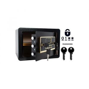 Coffre-fort domestique blind&eacute; - NIKCORP - NIKCROP Double Lock-25 - Serrure &eacute;lectronique et cl&eacute;s - 25x35x25 cm - Int&eacute;rieur cuir PU - Neuf