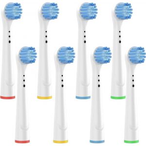 Kgabery-Brossette De Rechange Compatible Pour Braun Oral B Têtes Brossettes De Rechange Têtes Brosse Embout Precision Floss Cross Action Clean Générique Sensitive Pour Brosse À Dents Électrique 8 Pac - Neuf
