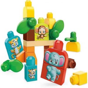KALWL-Mega Bloks First Builders Les Amis Safari,Jeu De 30 Blocs De Construction &Agrave; Base De Plantes,Jouet Pour B&eacute;b&eacute; Et Enfant De 1 &Agrave; 5 Ans,Gpt75 - Neuf